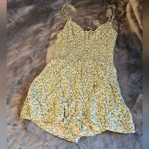 Tilly's Green and White Floral Romper